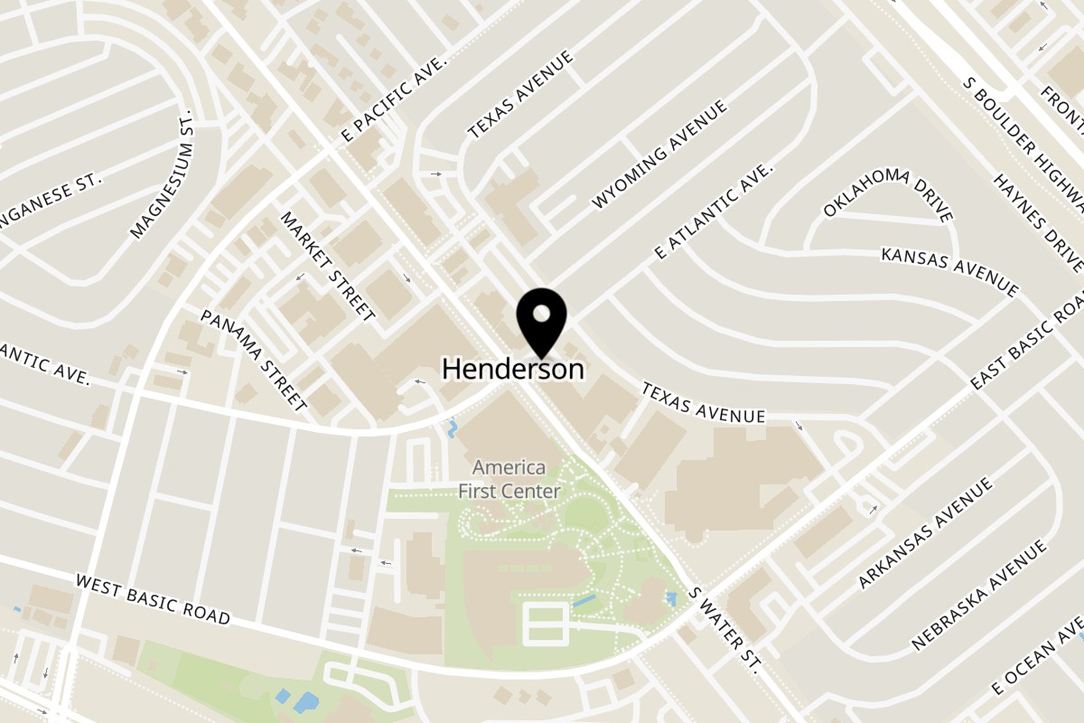 Map showing the location of Sticks Tavern on 203 S Water St #100 in Henderson